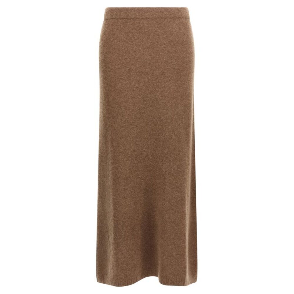 Max Mara Gray Cashmere Midi Women's Skirt